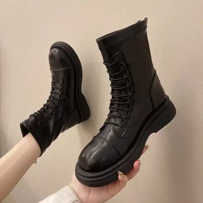 Leather ankle boots