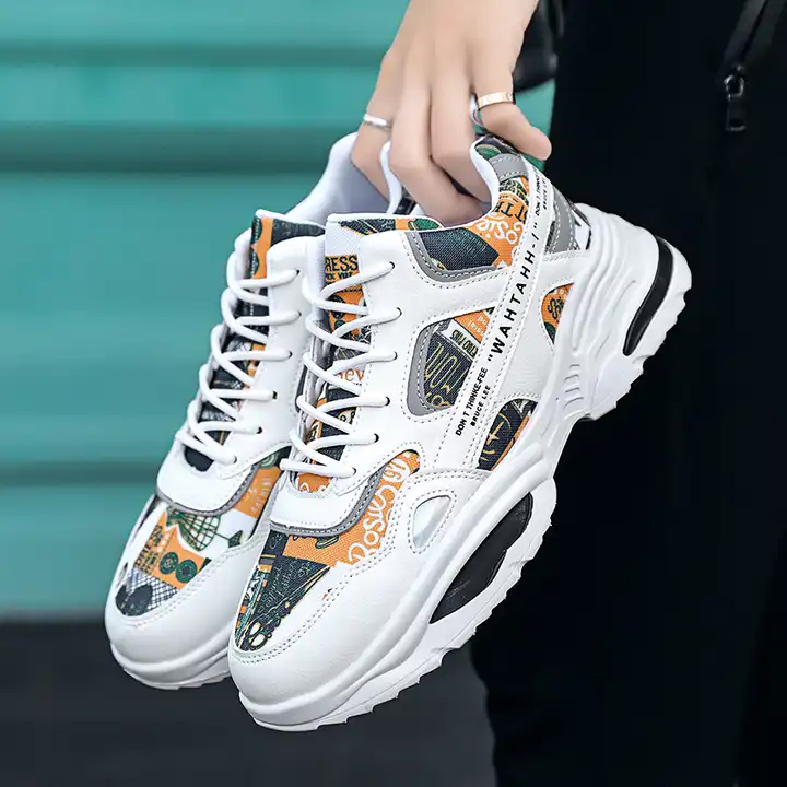 Men's white and orange sneakers Men's white and orange sneakers