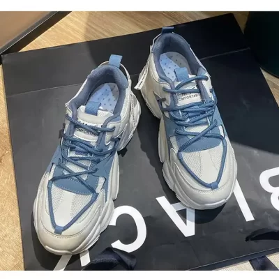 Women's white and blue sneakers