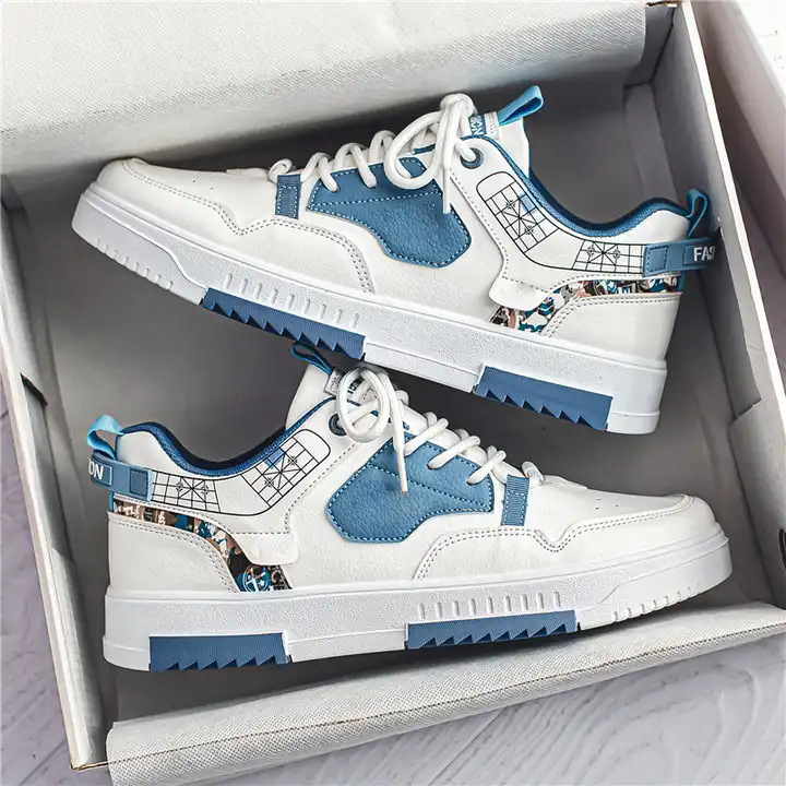 Men's white and blue sneakers Men's white and blue sneakers