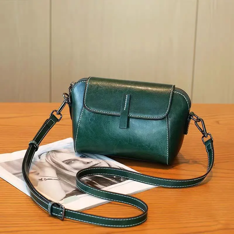 Green emerald leather women's handbag Women's emerald green leather handbag