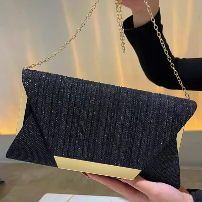 Imported black women's evening bag