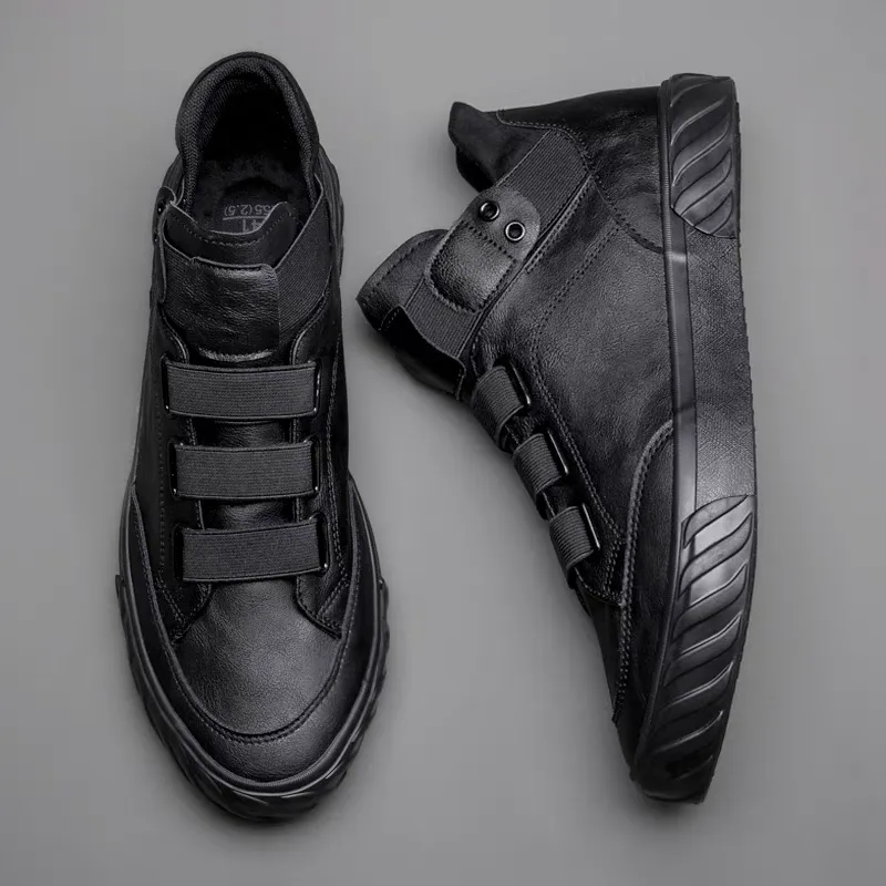 Imported men's black leather boots for purchase Imported men's black boots for purchase