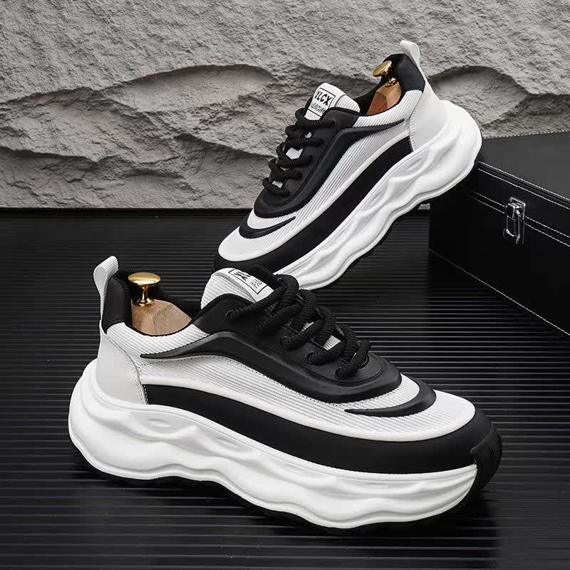 Imported men's two-tone black and white sports shoes Imported men's two-tone black and white sports shoes