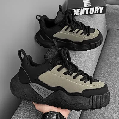 Imported men's khaki-colored sports shoes