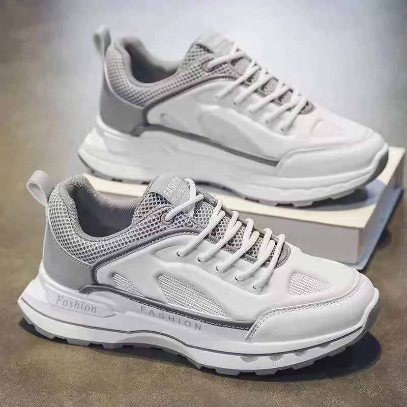 Stylish men's gray lace-up sports shoes Stylish men's gray lace-up sports shoes