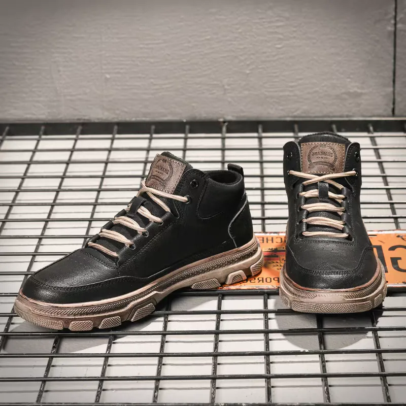 Price of black genuine leather men's boots Price of men's black genuine leather boots