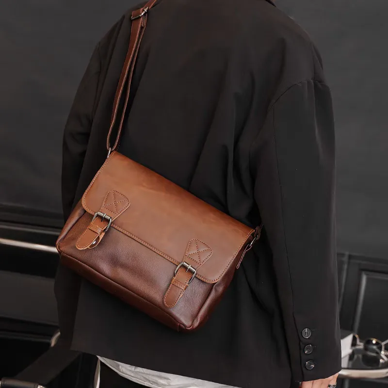Men's Brown Leather Shoulder Bag Purchase Men's Brown Leather Shoulder Bag Purchase