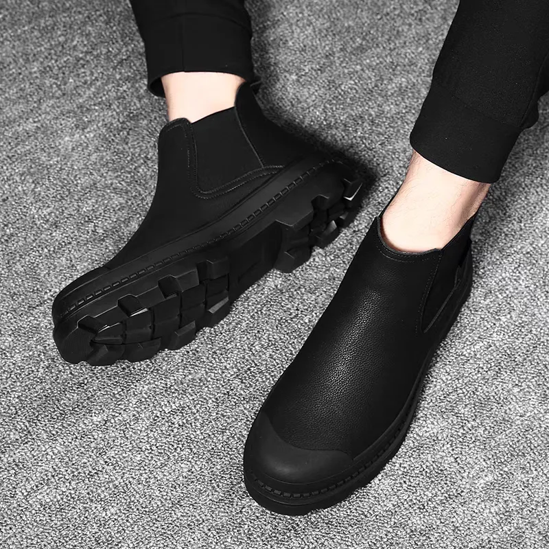 Price of men's black genuine leather boots and ankle boots Price of men's black genuine leather boots and ankle boots