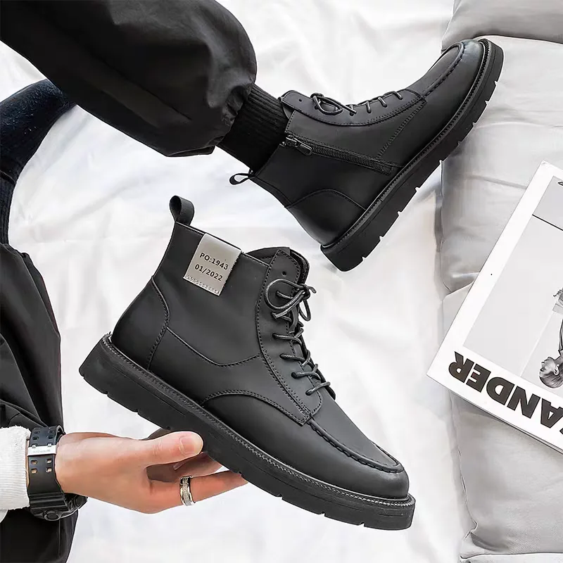 Buy authentic black men's ankle boots Purchase of genuine black men's ankle boots