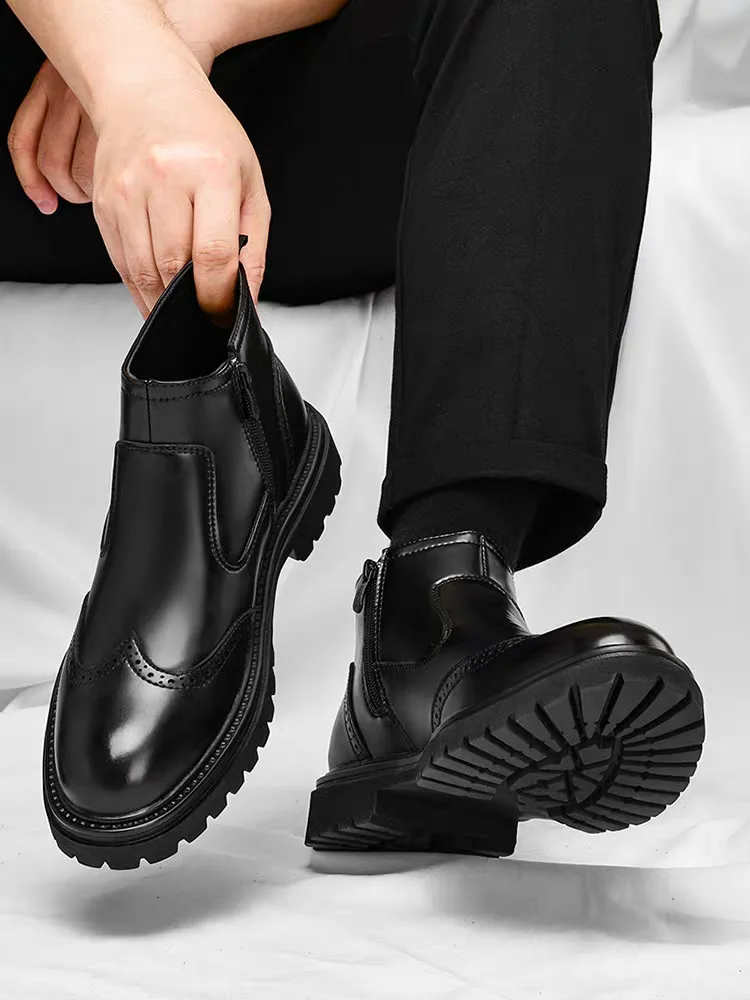 Black men's ankle boot trendy photo Black men's ankle boot trendy photo