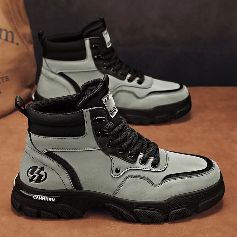 Men's Leather Ankle Boots with Unique Design, Imported Men's imported leather ankle boots with unique detailing