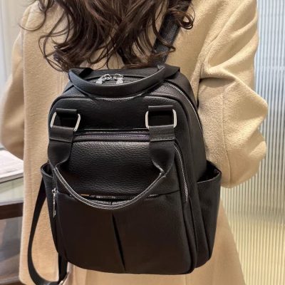 Beautiful and spacious women's black backpack