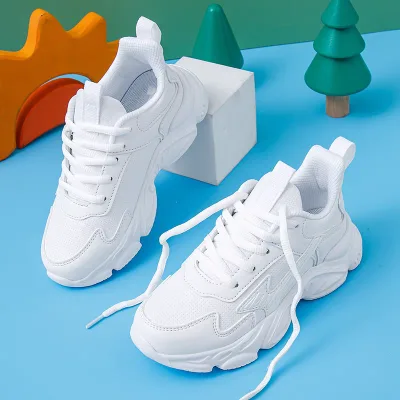 Women's white leather sneakers