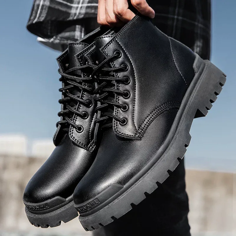Imported men's black strap ankle boots Imported men's black strap ankle boots