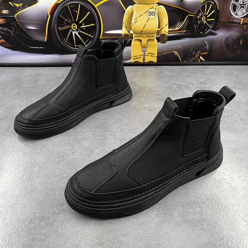 Imported men's black ankle boots Imported men's black ankle boots