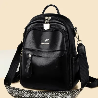 خرید کوله پشتی مشکی زنانه زیپی