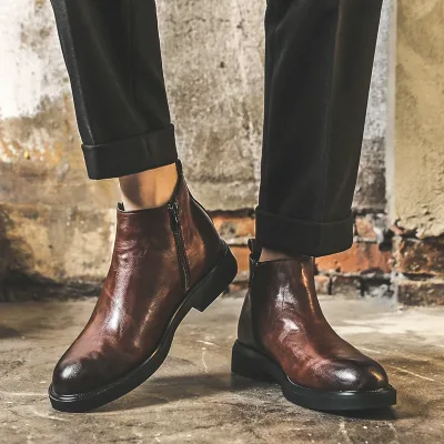 Men's brown leather formal shoe, fashion of the year