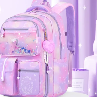 Buying a pastel girl’s backpack