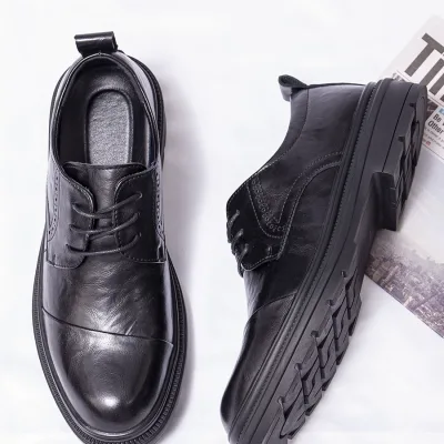 Buying men's black foreign leather shoes