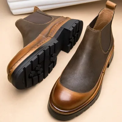 Men's leather ankle boot fashion photo