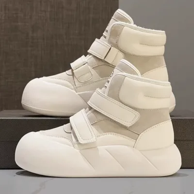 Women's genuine beige slip-on leather ankle boots purchase