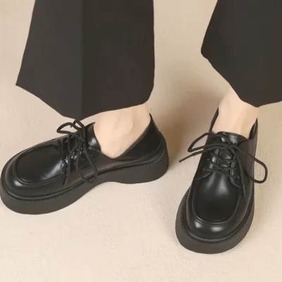 Original women's genuine black loafers
