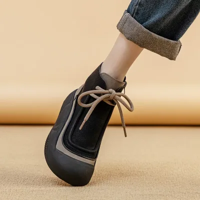 Price of new men's black leather lace-up ankle boots