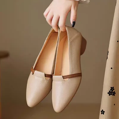 Photo of a fashionable women's leather dress shoe model for the year