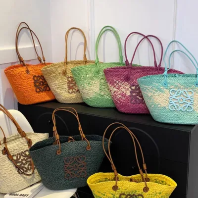 کیف حصیری طرحدار دوشی زنانه مد سال اورجینال