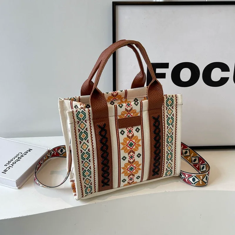 Imported women's cotton tote and shoulder bag Imported women's cotton tote and shoulder bag