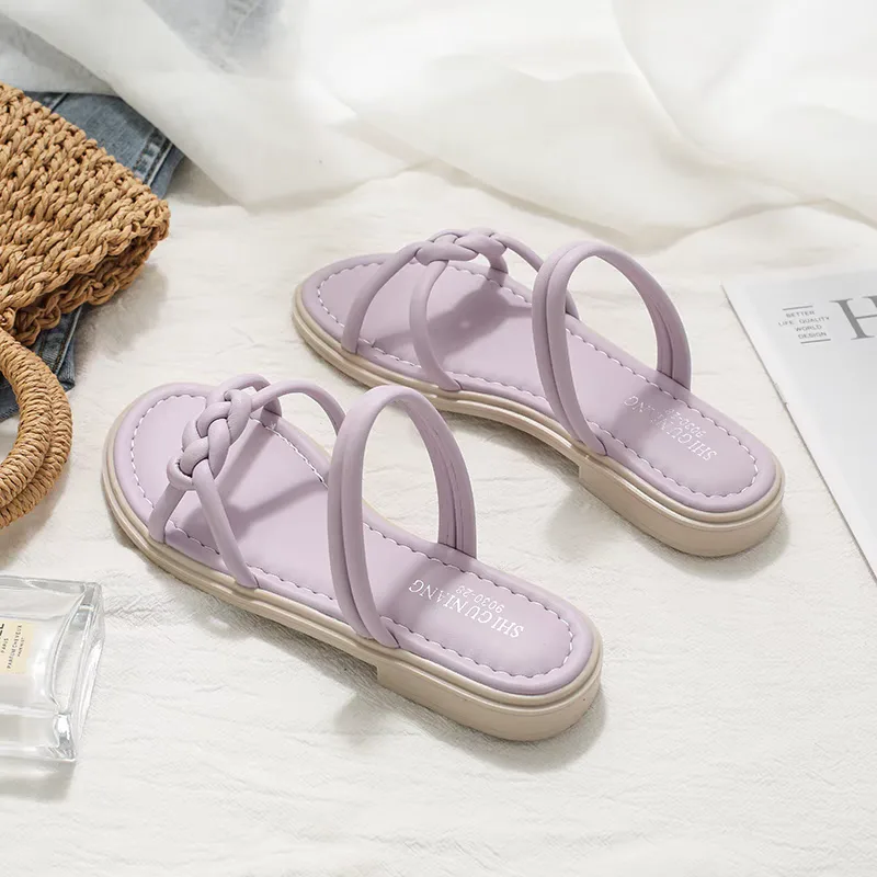 Summer purple flat-heeled women's and girls' imported shoes Summer purple flat-heeled women's and girls' imported shoes