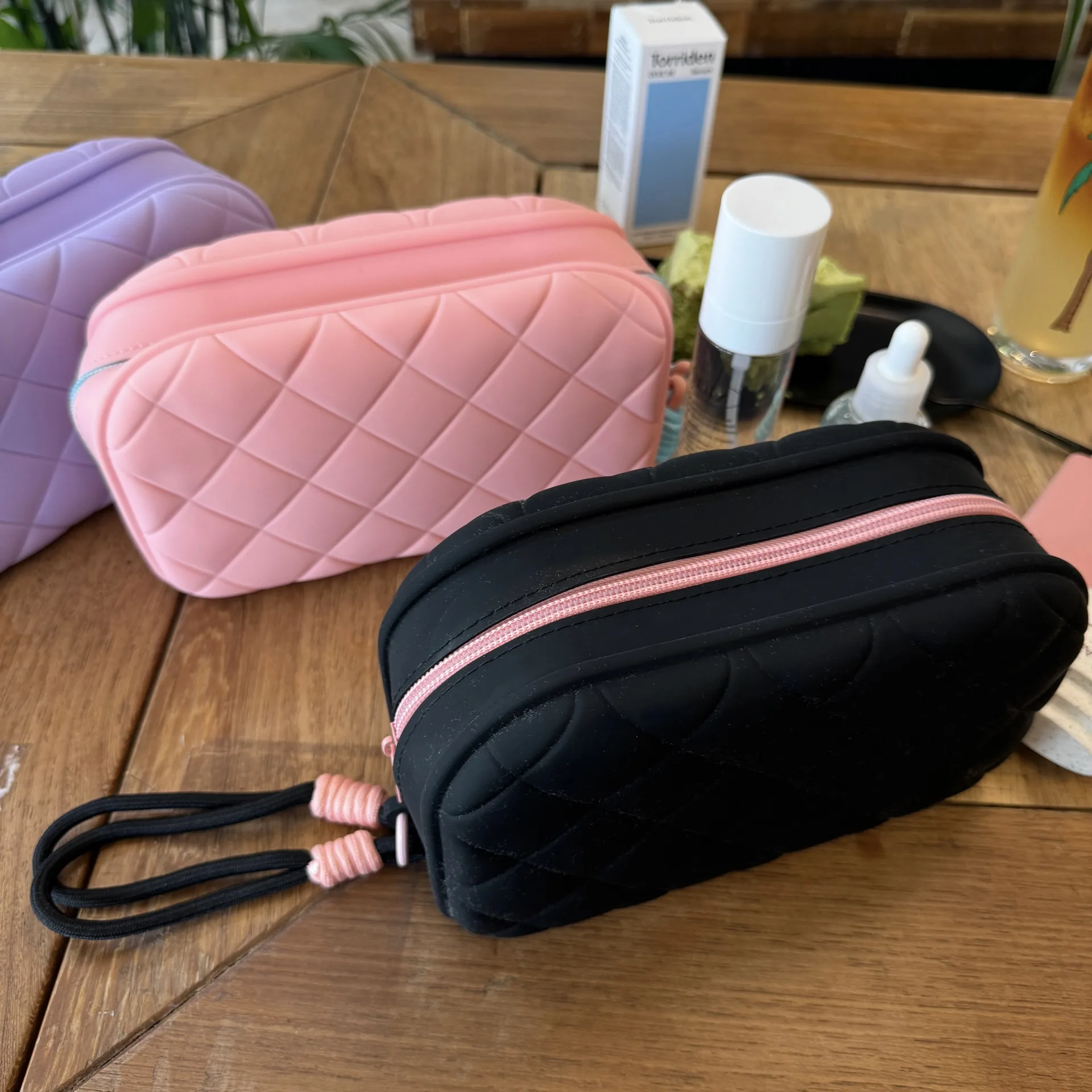 Decorative silicone makeup bag for girls and women, imported Decorative silicone makeup bag for girls and women, imported