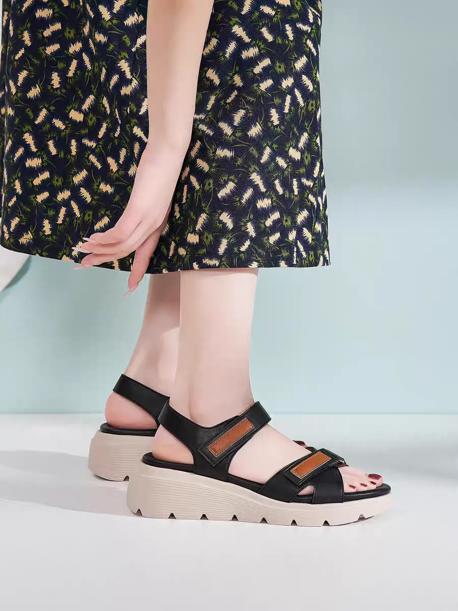 Purchase of genuine black leather summer shoes for girls and women Buying genuine black leather summer shoes for girls and women