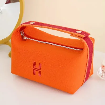 Original orange fabric girls' makeup bag
