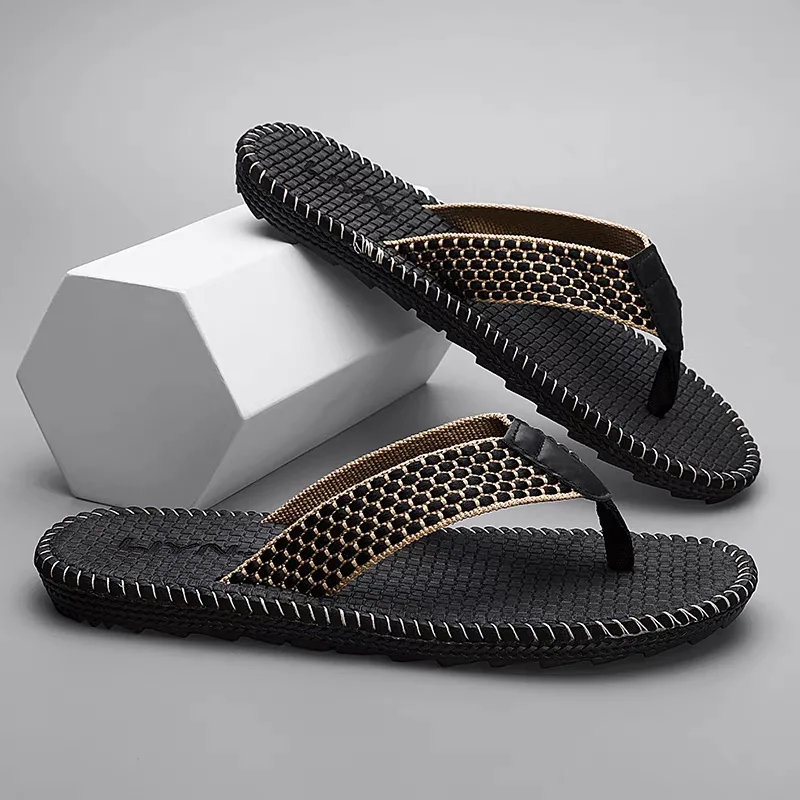 Price of genuine men's straw flip-flops Price of genuine men's flat woven straw sandals