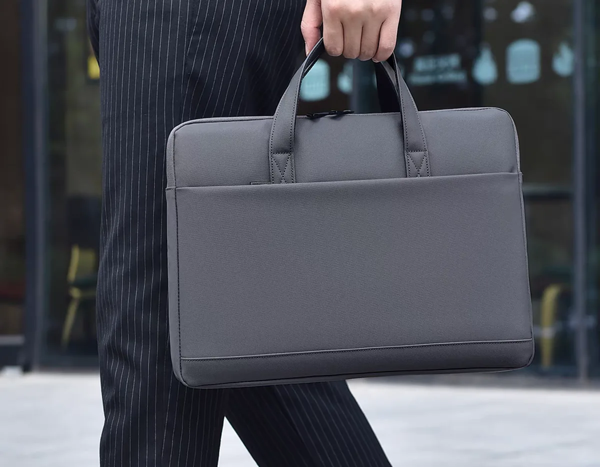 Men's genuine gray leather laptop bag purchase Men's genuine gray leather laptop bag purchase