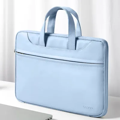 Light blue women's and men's trendy laptop bag
