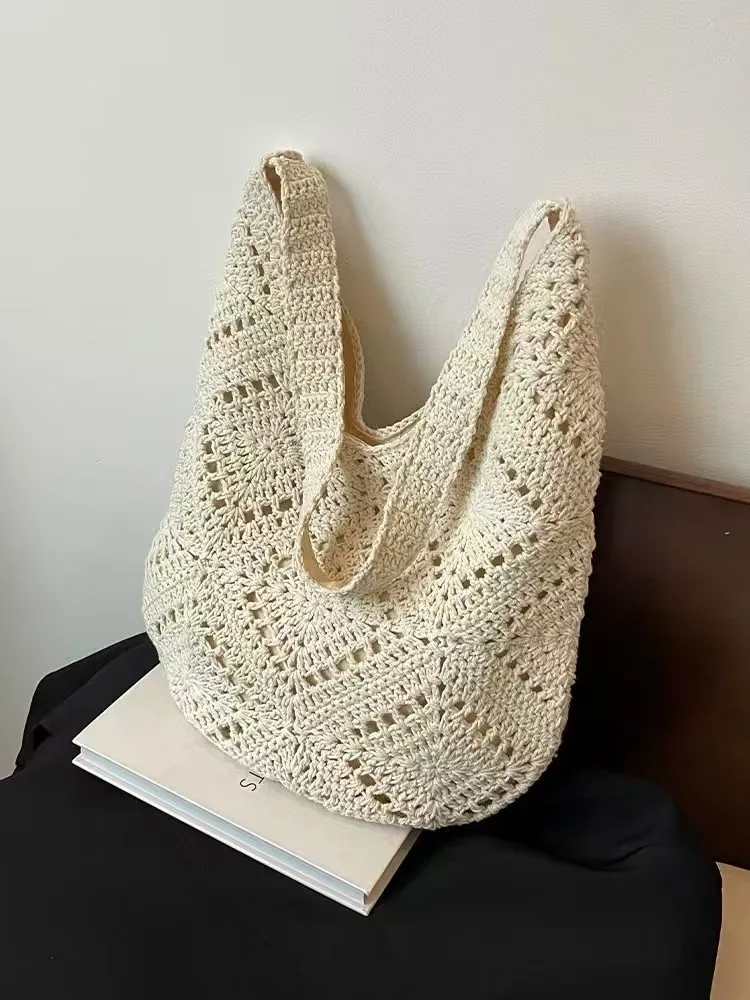 Price of imported beige knitted bag for girls and women Price of imported girl’s and women’s beige knitted bag
