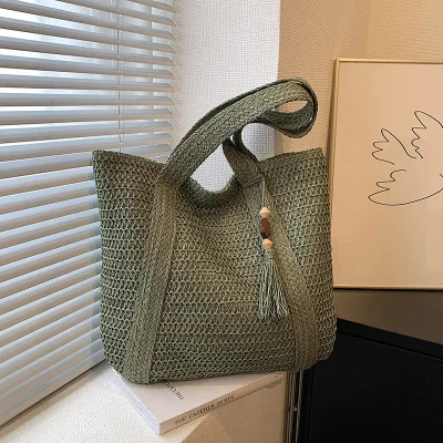 Price of a large handmade knitted green emerald bag for girls and women (foreign)