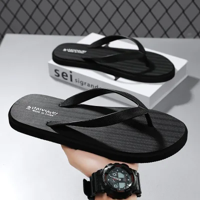 Men's and boys' black flip-flop sandals for the latest fashion year