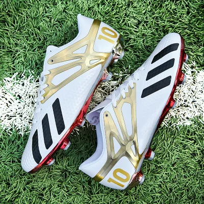 Original white football shoes with studded soles for women and men