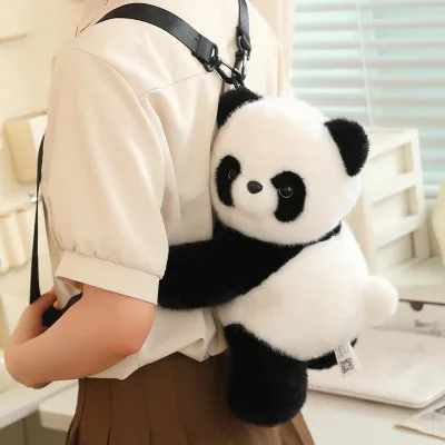 Imported children's plush panda bag photo