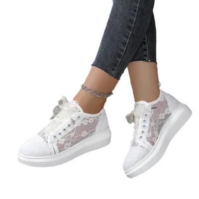 Imported bridal sneakers with lace straps