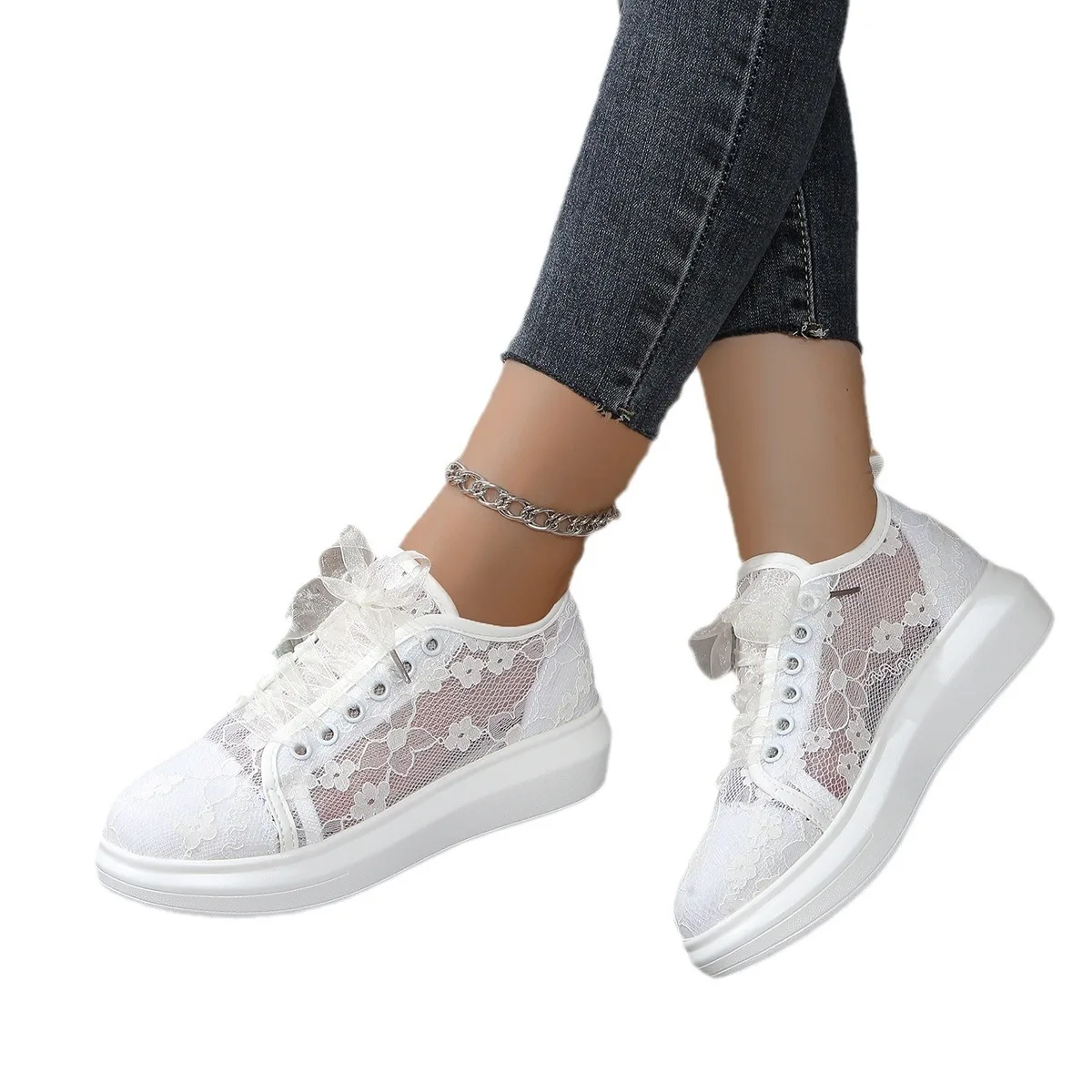 Imported bridal sneakers with lace and strap Imported bridal sneakers with lace straps