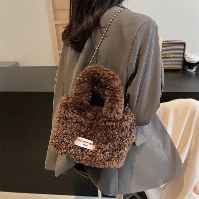 Imported women's and girls' teddy bear hand and shoulder bag photo