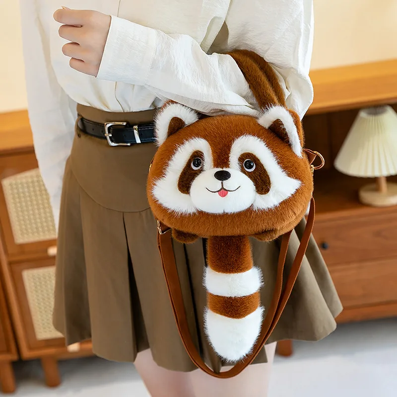 Imported children's brown doll-shaped hand and shoulder bag Imported children's brown doll handbag, handheld and shoulder bag