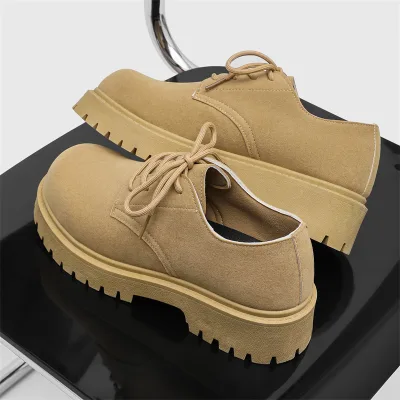 Price of men's and boys' imported beige leather loafers with platform soles
